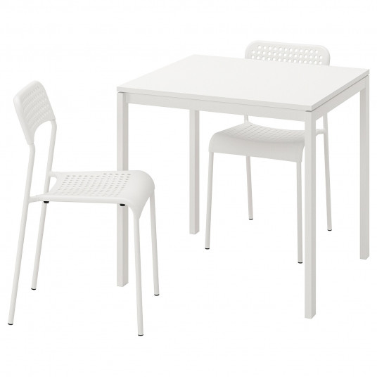 Ikea Melltorp Adde Masa 2 Scaune Alb 75 Cm