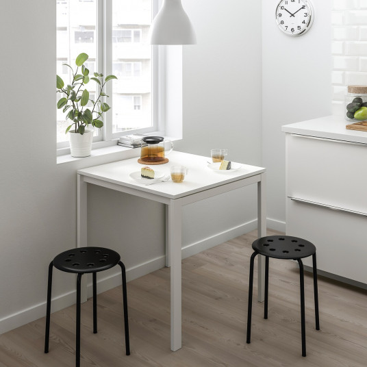 Ikea Melltorp Marius Masa 2taburete Alb Negru 75 Cm