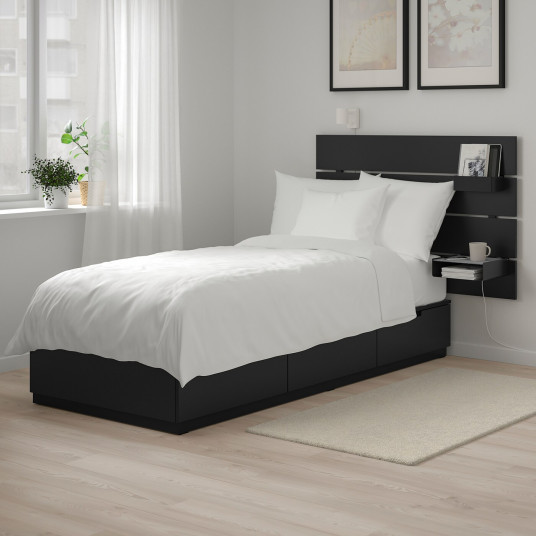 Pat Love In Design Modern Minimalist Cu Structura Si Tablie Din Placi Aglomerate De Lemn In Varianta Cu Spatiu De Depozitare Are Mecanism Bed Furniture Decor
