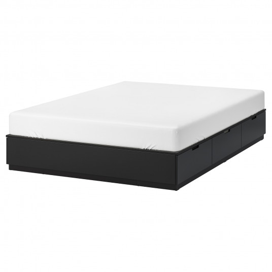 Ikea Nordli Cadru Pat Cu Depozitare Antracit 140x200 Cm