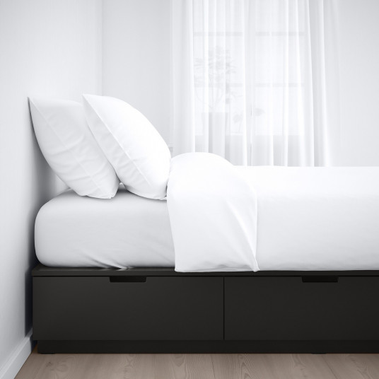 Ikea Nordli Cadru Pat Cu Depozitare Antracit 140x200 Cm