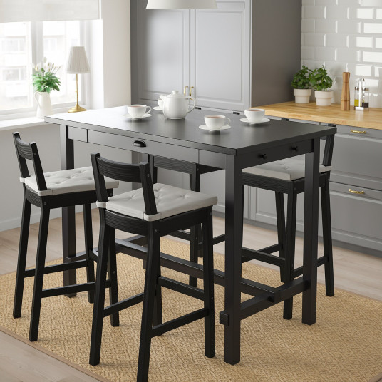 ikea nordviken nordviken masa bar 4 scaune negru negru