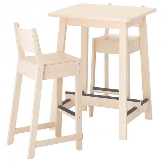 Ikea Norraker Norraker Masa Bar 2scaune Mesteacan Mesteacan 74 Cm