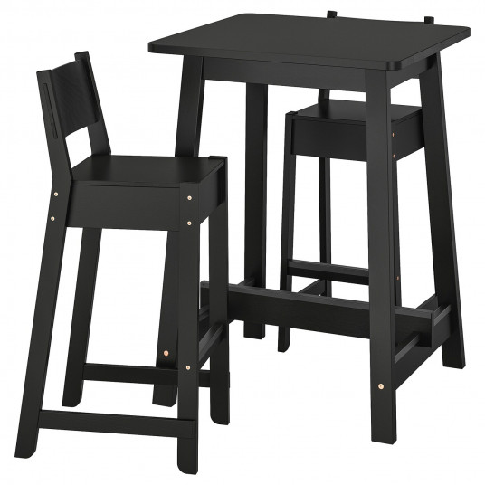 Ikea Norraker Norraker Masa Bar 2scaune Negru Negru 74 Cm