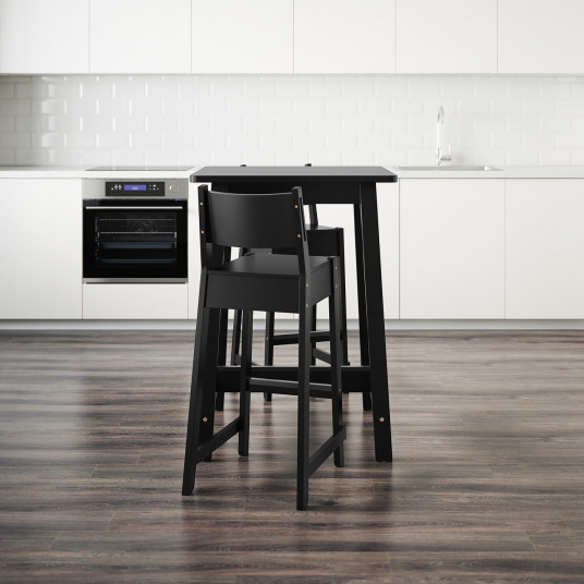 Ikea Norraker Norraker Masa Bar 2scaune Negru Negru 74 Cm