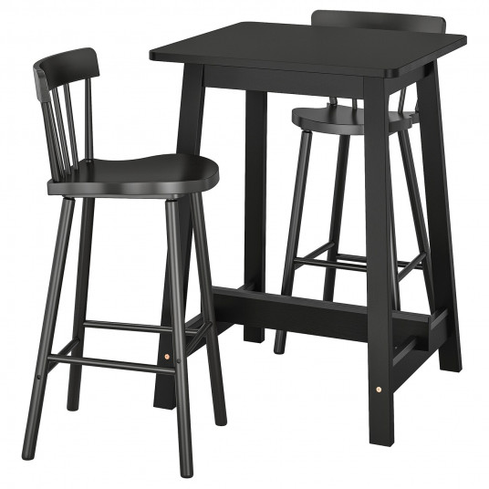 Ikea Norraker Norraryd Masa Bar 2scaune Negru Negru 74 Cm