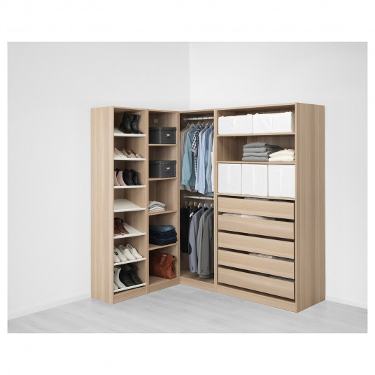 Ikea Pax Unitate Suplimentara Colt 4 Polite Aspect Stejar Antichizat 53x58x236 Cm