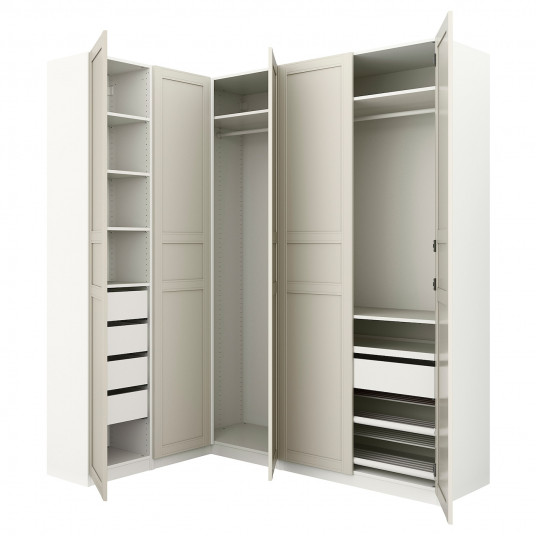 Ikea Pax Dulap Colt Alb Flisberget Bej Deschis