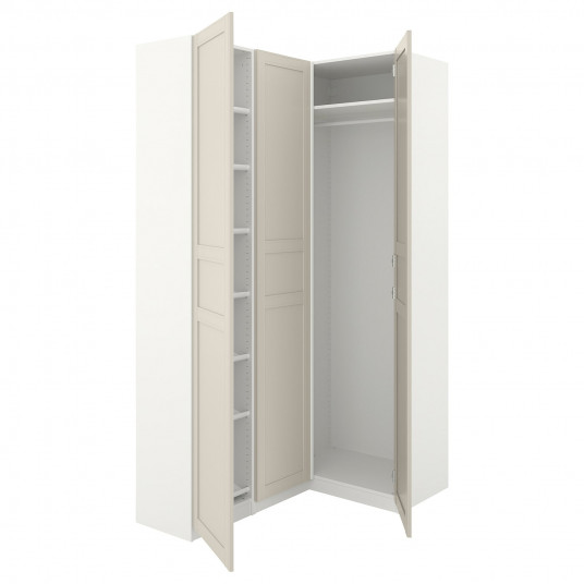 Ikea Pax Dulap Colt Alb Flisberget Bej Deschis 160 88x236 Cm