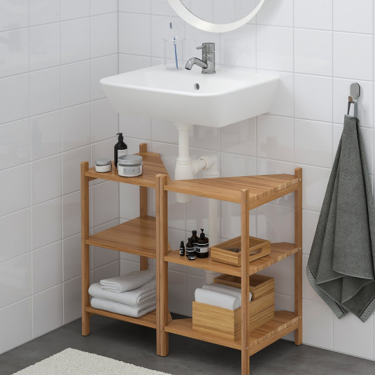 ikea ragrund tyngen umyvalnik uglovaya polka bambuk smesitel pilkan