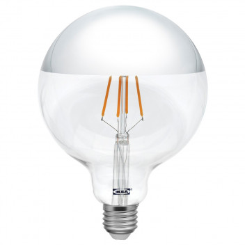 Ikea Sillbo Bec Led E27 370 Lumeni Glob Argintiu Cu Aspect Oglinda 125 Mm