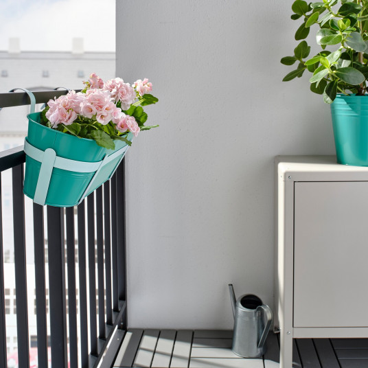 Ikea Socker Jardiniera Cu Suport Interior Exterior Turcoaz 51x19 Cm