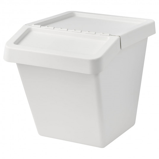 Ikea Sortera Cos Sortare Deseuri Capac Alb 60 L