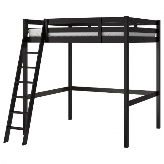 Ikea Stora Cadru Pat Supraetajat Negru 140x200 Cm