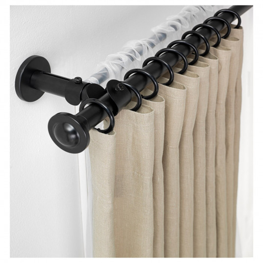 ikea storslagen komplekt dvojnyh karnizov chernyj 120 210 sm