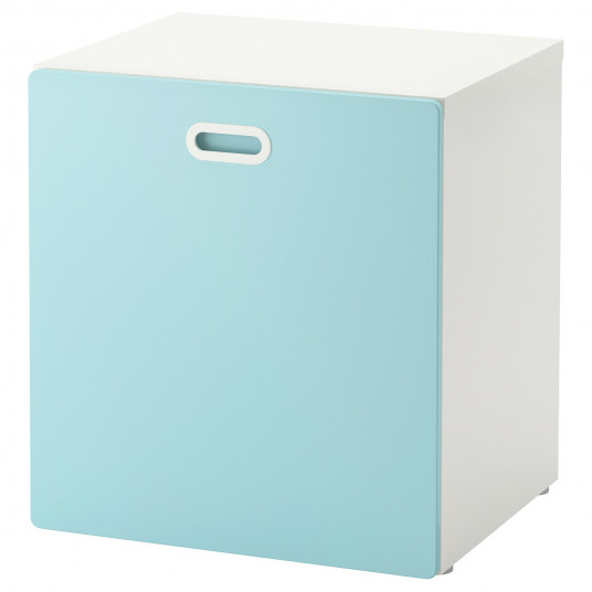 Ikea Stuva Fritids Cutie Depozitare Jucarii Cu Rotile Alb Bleu 60x50x64 Cm