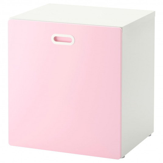 Ikea Stuva Fritids Cutie Depozitare Jucarii Cu Rotile Alb Roz Deschis 60x50x64 Cm