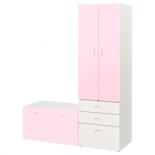 Ikea Stuva Fritids Dulap De Haine Banca Depozitare Alb Roz