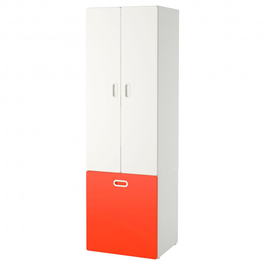 Ikea Stuva Fritids Dulap De Haine Depozitare Jucarii Alb Rosu 60x50x192 Cm