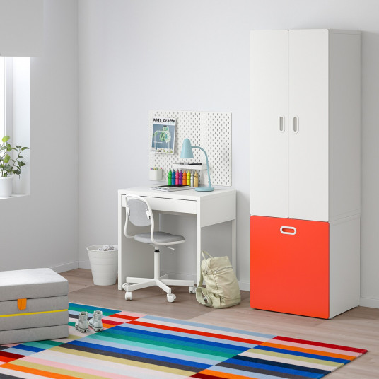 Ikea Stuva Fritids Dulap De Haine Depozitare Jucarii Alb Rosu 60x50x192 Cm