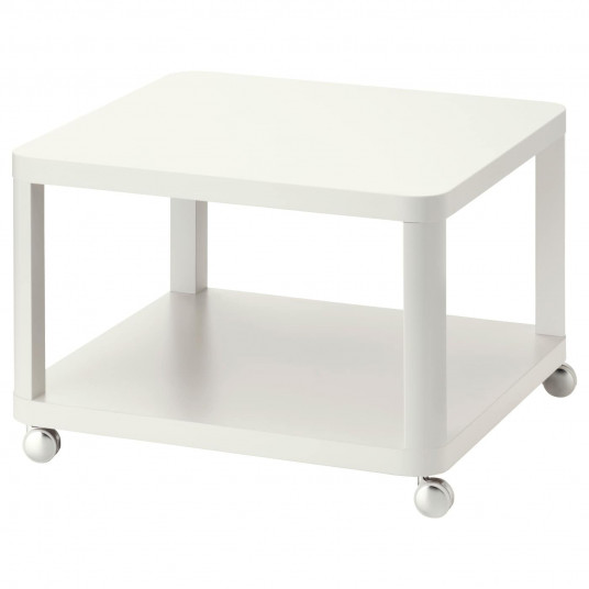 Ikea Tingby Masuta Cafea Cu Rotile Alb 64x64 Cm