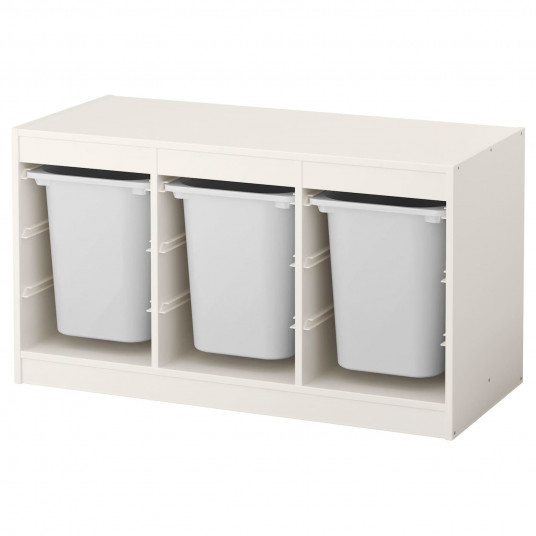 Ikea Trofast Ansamblu Depozitare Cutie Alb Alb 99x44x56 Cm