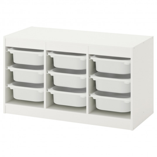 Ikea Trofast Ansamblu Depozitare Cutie Alb Alb 99x44x56 Cm