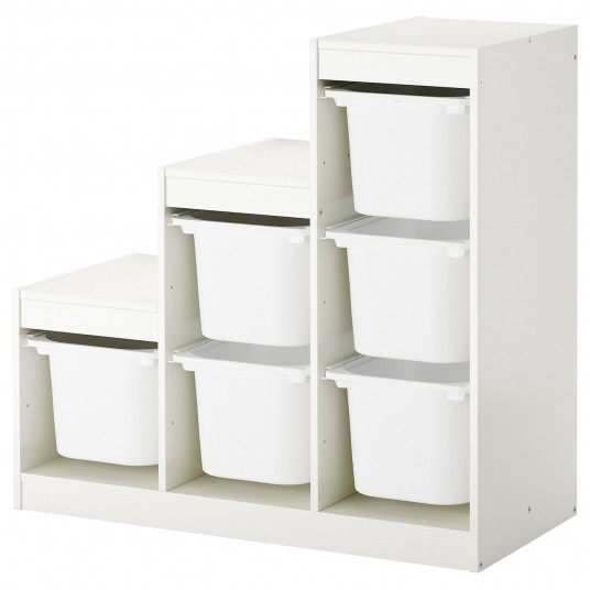 ikea trofast komplekt dlya hraneniya yashik belyj 99x44x94 sm