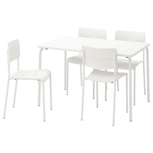 Ikea Vaddo Masa 4scaune Exterior Alb