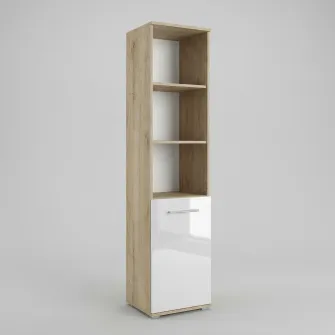Raft Grand 83 Hoff, 40×36×175,5 cm, cu usa, MDF, Alb Lucios