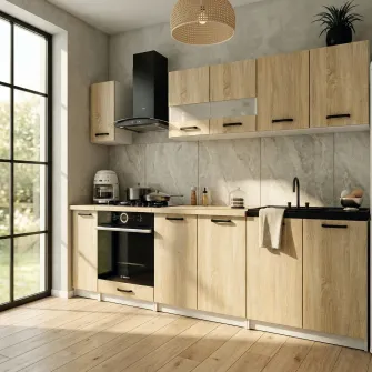 Bucatarie 4home Selin 1.9 m, stejar sonoma + servicii de modelare si vizualizare CADOU