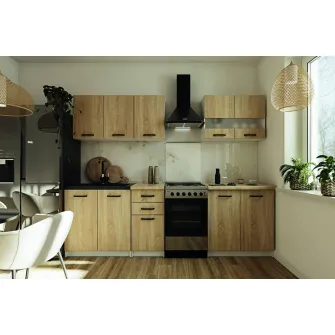 Bucatarie 4home Anita 2 m, stejar sonoma + servicii de modelare si vizualizare CADOU