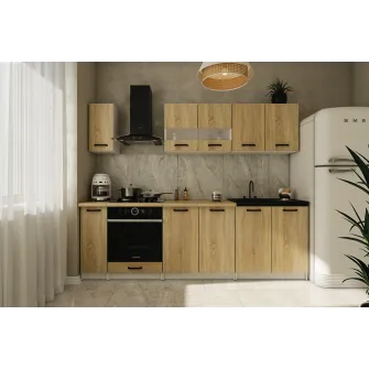 Bucatarie 4home Selin 1.9 m, stejar sonoma + servicii de modelare si vizualizare CADOU