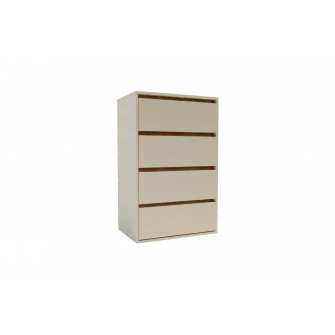 Comoda 4home Ideea K, 60x100x42 cm, 4 sertare, Satin/Stejar Kraft Auriu