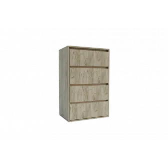 Comoda 4home Ideea K, 60x100x42 cm, 4 sertare, Satin/Stejar Kraft Auriu