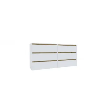 Комод 4home Ideea K, 76x160x42 см, 6 ящиков, Нимфея Альба/Дуб Артизан