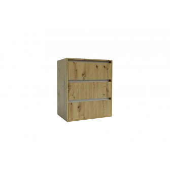 Comoda 4home Ideea K, 76x60x42 cm, 3 sertare, Nimfea Alba/Nimfea Alba