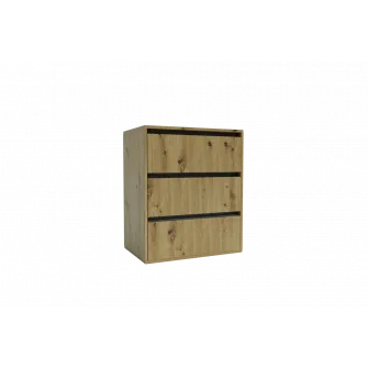 Comoda 4home Ideea K, 76x60x42 cm, 3 sertare, Stejar Artizanal/Gri Grafit