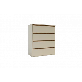 Comoda 4home Ideea K, 80x100x42 cm, 4 sertare, Nimfea Alba/Nimfea Alba
