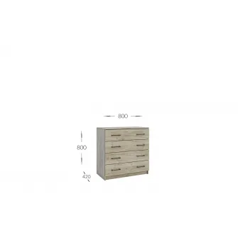 Comoda 4home K, 80x80 cm, 4 sertare, Nimfea Alba