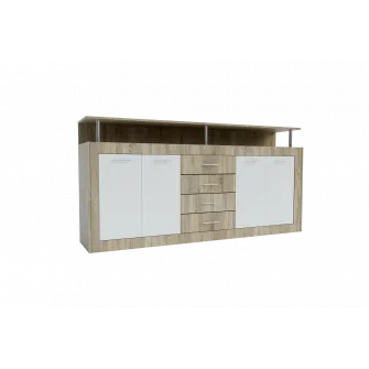 Комод 4home Praga, 195x97x37 см, Дуб Сонома/Нимфея Альба