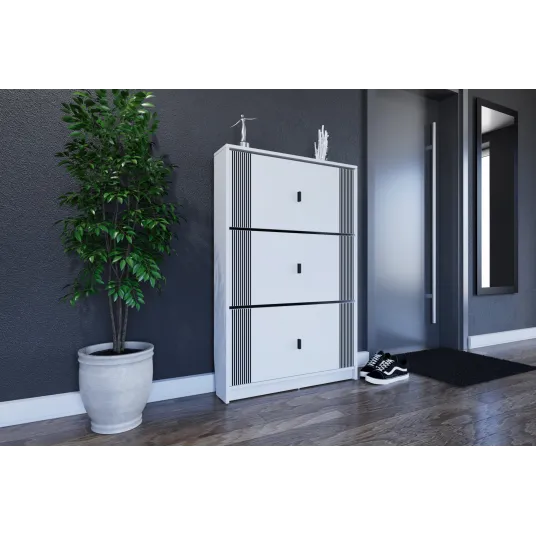 Комод для обуви открытый 4home Bristol, 60x47x39 см, Антрацит/Дуб Артизан