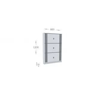 Comoda pentru pantofi 4home Lite, 80x120x17 cm, Nimfea Alba, cu frezare