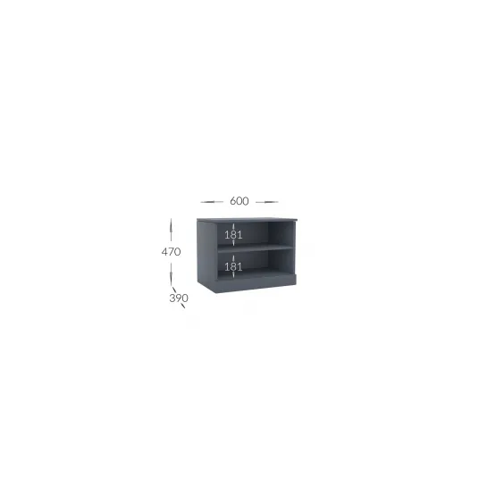 Comoda pentru pantofi deschisa 4home Bristol, 60x47x39 cm, Antracit/Stejar Artizanal