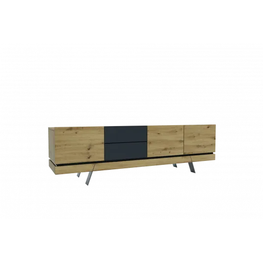 Комод ТВ 4home Amber S, 180x55x41 см, металлические ножки, Дуб Артизан/Антрацит