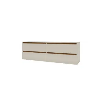 Comoda TV 4home Ideea, 52x160 cm, 2x2 sertare, Satin/Stejar Kraft Auriu