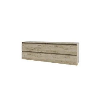 Comoda TV 4home Ideea, 52x160 cm, 2x2 sertare, Stejar Kraft Gri/Satin