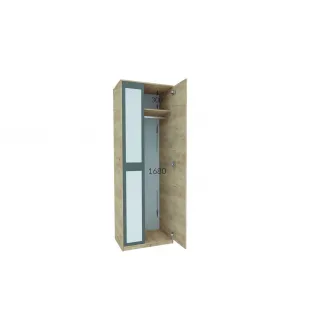 Dulap cu balamale 4home Viva, 209x70x50 cm, cu oglinda, Stejar Artisan/Gri Grafit