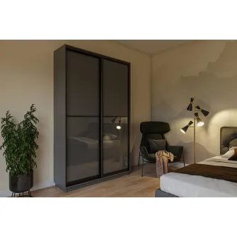 Dulap Cupe 4home, 2 Usi, Gri Grafit 2P-02, 160x45x240 cm