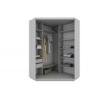 Dulap Cupe de Colt 4home, 1PAL 1 Oglinda, Stejar Craft Gri 2P-05, 150x240x150 cm